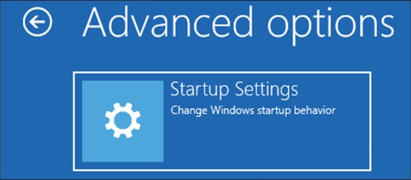 Nhấn giữ phím Shift + Restart Chọn see more recovery options > Startup Settings