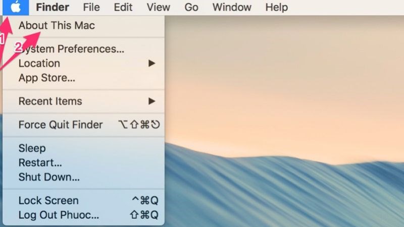 Mở Menu Apple và chọn About This Mac