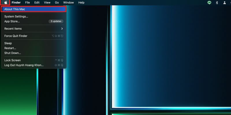 Nhấp vào biểu tương Apple và About This Mac