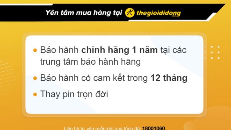 Chính sách bảo hành đồng hồ tại TGDĐ