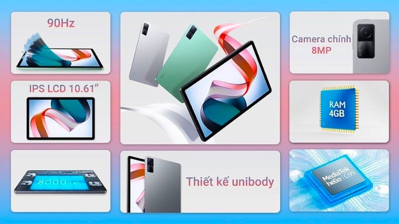 Xiaomi Redmi Pad có dung lượng pin cực khủng Xiaomi Redmi Pad có dung lượng pin cực khủng