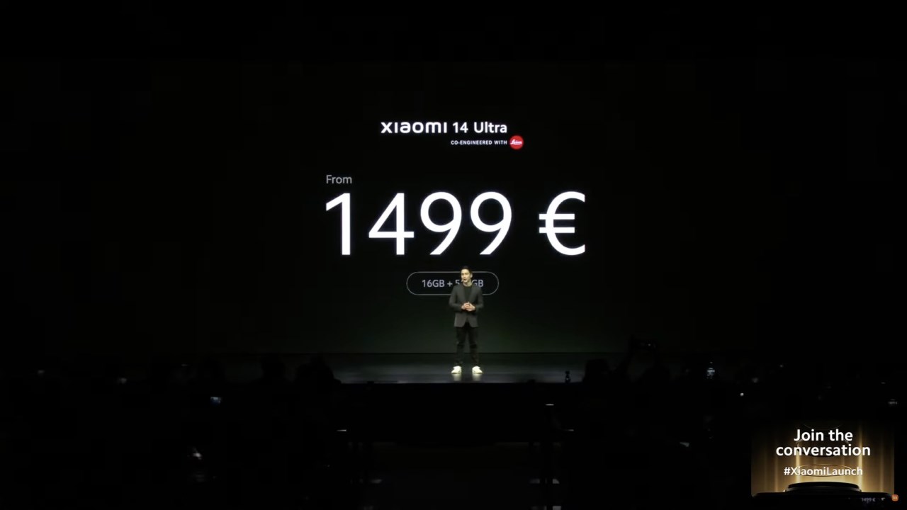 Xiaomi 14 Ultra giá tại thị trường quốc tế khởi điểm từ 1.499 Euro (khoảng 39.9 triệu đồng). Nguồn: Xiaomi. Xiaomi 14 Ultra giá tại thị trường quốc tế khởi điểm từ 1.499 Euro (khoảng 39.9 triệu đồng). Nguồn: Xiaomi.