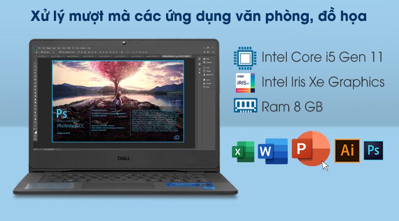 Laptop Dell Vostro 3400 được trang bị bộ xử lý của nhà Intel Core i5 