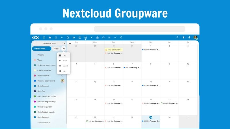 Next Groupware được tích hợp Lịch, Danh bạ, Thư...