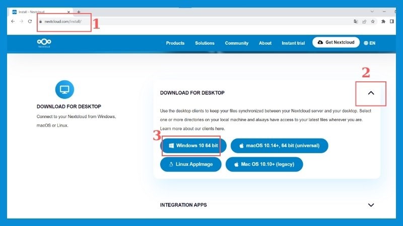 Chọn hệ điều hành Window để tải ứng dụng về desktop