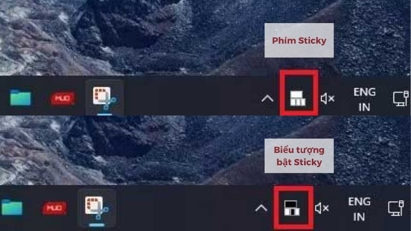 Biểu tượng Sticky Key khi được bật