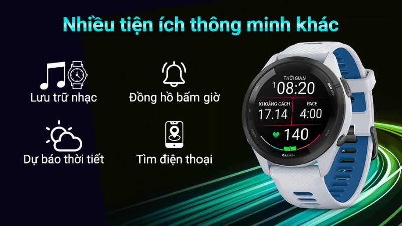 Đồng hồ Garmin Forerunner 265 Music được đánh giá cao về tiện ích thông minh Đồng hồ Garmin Forerunner 265 Music được đánh giá cao về tiện ích thông minh