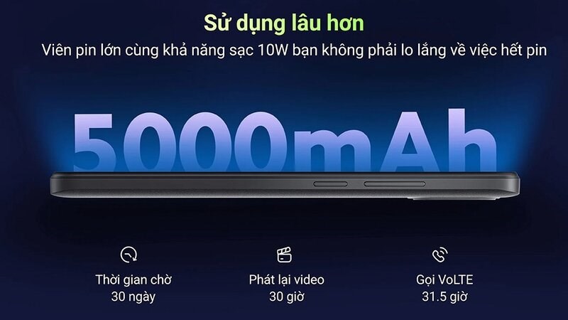 Redmi A2+ và Redmi A1 đều có viên pin lớn lên đến 5000mAh Redmi A2+ và Redmi A1 đều có viên pin lớn lên đến 5000mAh