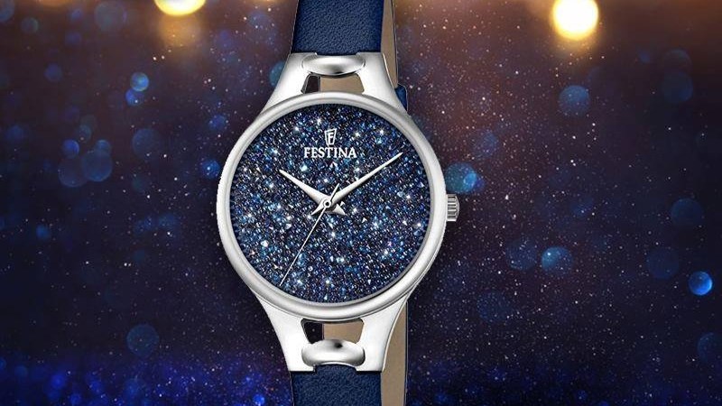 Đồng hồ Festina đính đá Swarovski toát lên vẻ lấp lánh, rực rỡ