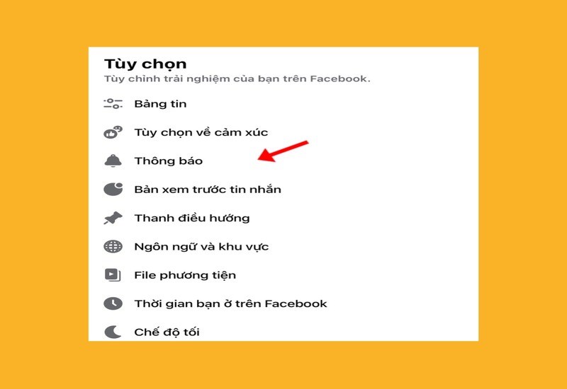 Bấm chọn mục Bấm chọn mục