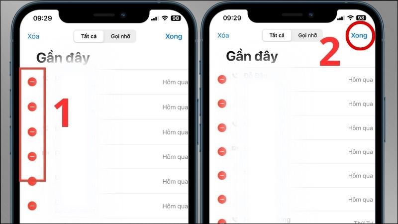 Bấm vào biểu tượng hình tròn có dấu gạch trắng bên trong > Chọn Xong Bấm vào biểu tượng hình tròn có dấu gạch trắng bên trong > Chọn Xong
