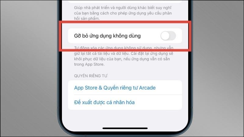 Bật Gỡ bỏ ứng dụng không dùng Bật Gỡ bỏ ứng dụng không dùng