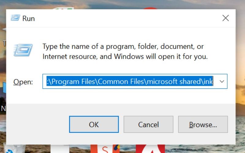 Gõ địa chỉ: “C:\Program Files\Common Files\microsoft shared\ink” Gõ địa chỉ: “C:\Program Files\Common Files\microsoft shared\ink”