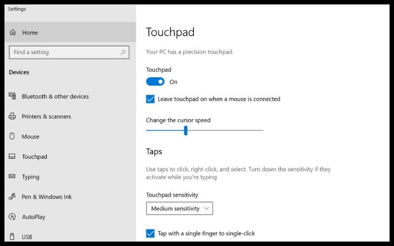 Chuyển thanh trượt touchpad về Off Chuyển thanh trượt touchpad về Off