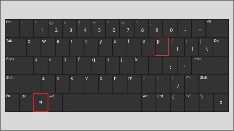 Nhấn Windows + P trên bàn phím để mở Menu Project (Máy chiếu) Nhấn Windows + P trên bàn phím để mở Menu Project (Máy chiếu)