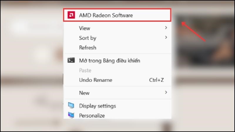 Chọn AMD Radeon Software Chọn AMD Radeon Software