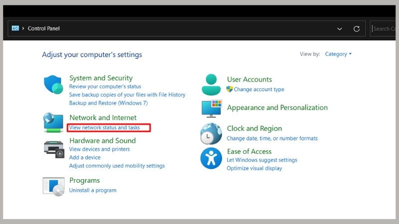 Chọn mục View network status and tasks Chọn mục View network status and tasks