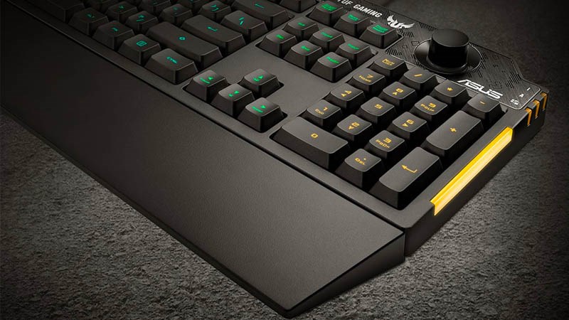 Bàn phím có dây Gaming Asus TUF K1 với thiết kế có phần kê cổ tay tiện dụng Bàn phím có dây Gaming Asus TUF K1 với thiết kế có phần kê cổ tay tiện dụng
