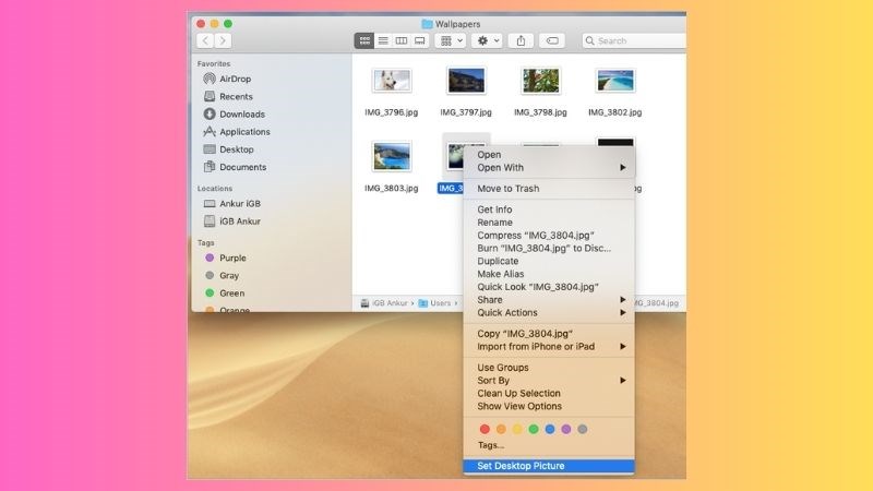 Cách đổi hình nền macOS bằng Finder Cách đổi hình nền macOS bằng Finder