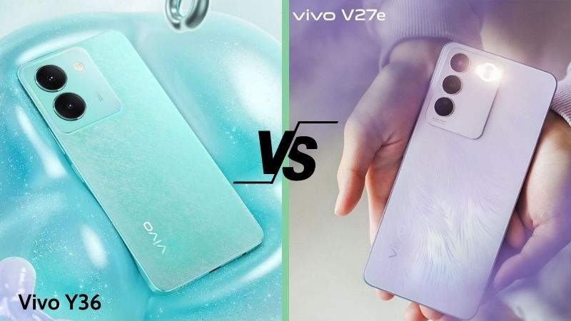 Vivo V27e tuy nhỏ và nhẹ hơn nhưng lại có nhiều phiên bản màu sắc hơn Vivo Y36