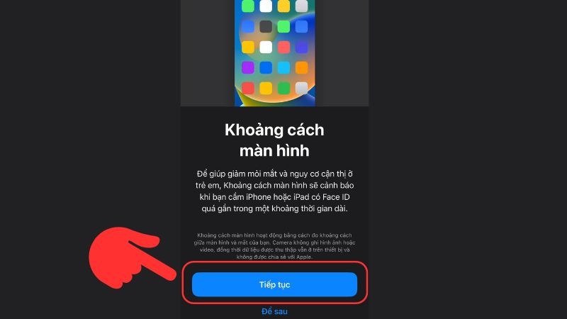 Chọn Tiếp tục để sử dụng tính năng Chọn Tiếp tục để sử dụng tính năng