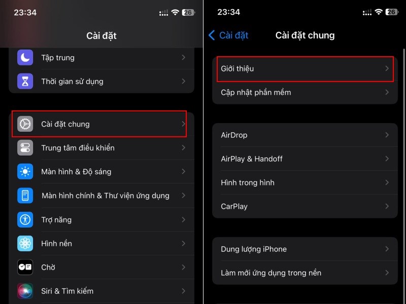 Truy cập vào phần giới thiệu