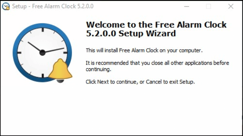 Giao diện sau khi tải ứng dụng Free Alarm Clock