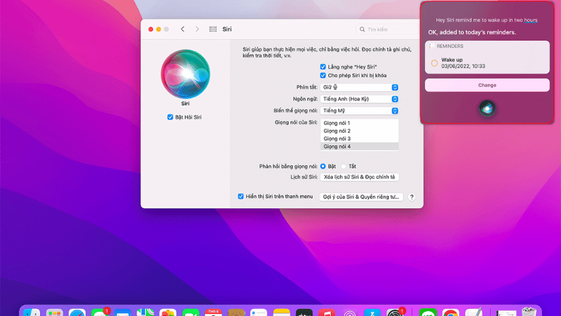 Nói câu lệnh bằng tiếng Anh để Siri cài đặt báo thức
