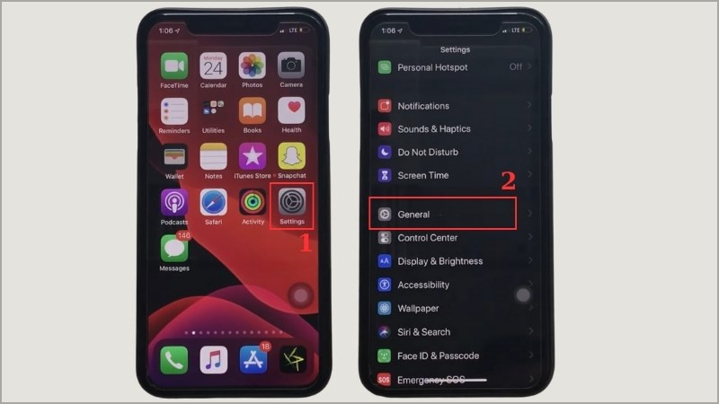 Khởi động ứng dụng Settings (Cài đặt) > Chọn General (Cài đặt chung) Khởi động ứng dụng Settings (Cài đặt) > Chọn General (Cài đặt chung)