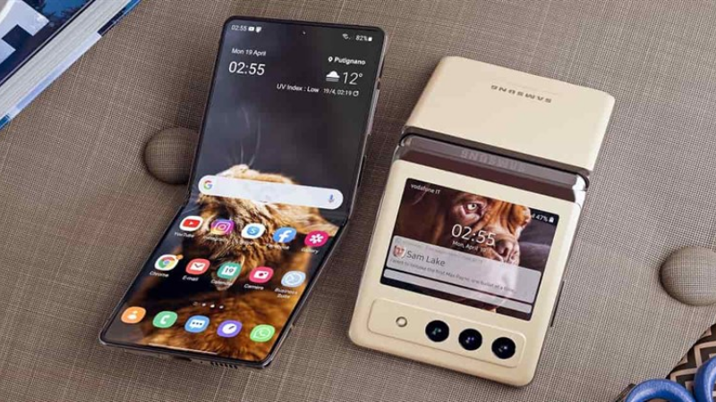 Phiên bản Samsung Galaxy Z Flip5 màu kem mang vẻ đẹp óng ánh như một viên ngọc sáng