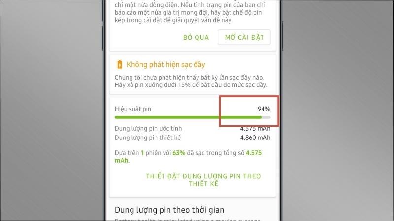 Ứng dụng sẽ hiển thị tình trạng sức khỏe của pin Ứng dụng sẽ hiển thị tình trạng sức khỏe của pin