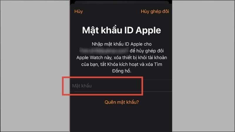 Nhập mật khẩu tài khoản iCloud của bạn Nhập mật khẩu tài khoản iCloud của bạn