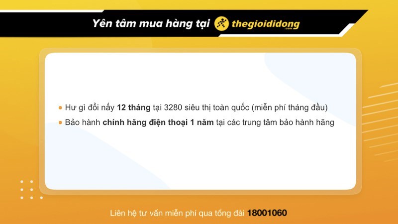 Ưu đãi và bảo hành khi mua sản phẩm tại Thế Giới Di Động