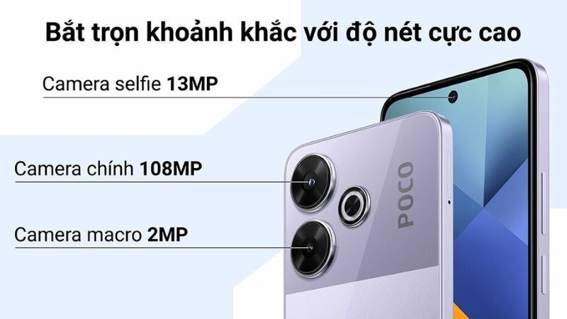 Camera trước 8MP hỗ trợ chế độ làm đẹp và AI Camera trước 8MP hỗ trợ chế độ làm đẹp và AI