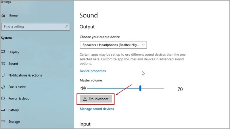 Tiếp theo chọn Troubleshoot và làm theo hướng dẫn để máy tự động quét Tiếp theo chọn Troubleshoot và làm theo hướng dẫn để máy tự động quét