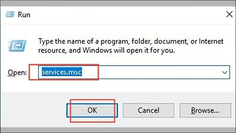 Nhấn tổ hợp phím Windows + R > Nhập services.msc > Nhấn OK Nhấn tổ hợp phím Windows + R > Nhập services.msc > Nhấn OK