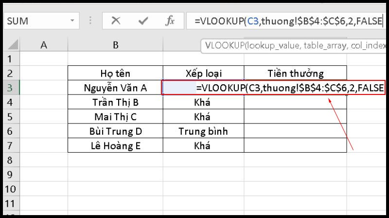 Nhập công thức như hình Nhập công thức như hình
