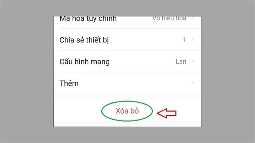 Chọn Xóa bỏ Chọn Xóa bỏ
