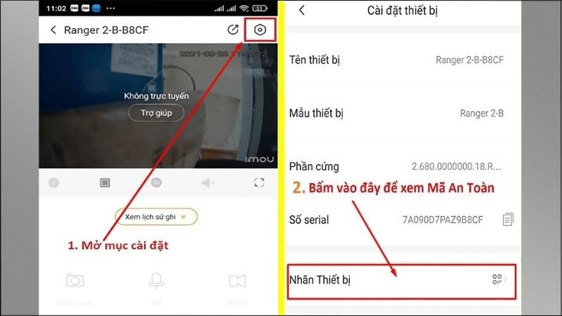 Mở ứng dụng IMOU Life, chọn vào biểu tượng bánh răng > Chọn Nhãn thiết bị Mở ứng dụng IMOU Life, chọn vào biểu tượng bánh răng > Chọn Nhãn thiết bị