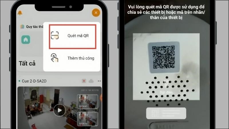 Quét mã QR của camera bị gán tài khoản Quét mã QR của camera bị gán tài khoản