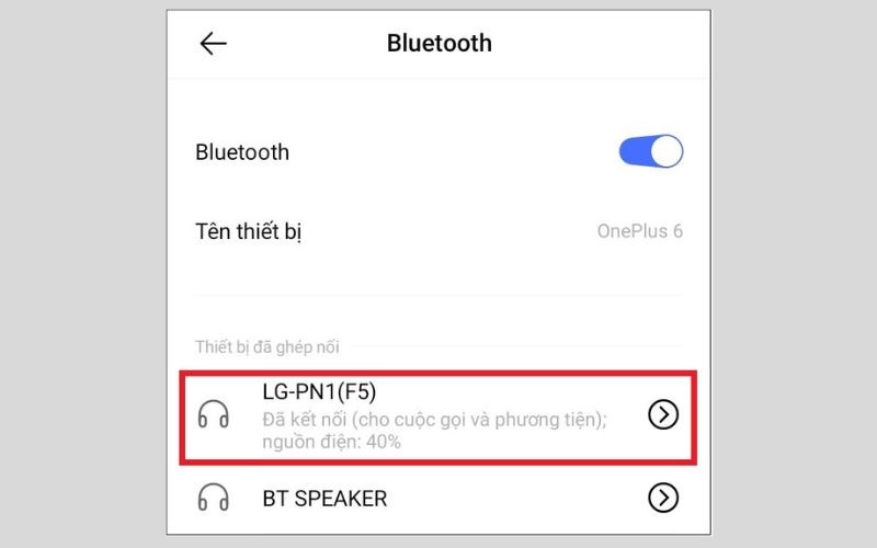 Loa Bluetooth đang được kết nối Loa Bluetooth đang được kết nối