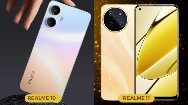 Cụm camera cá tính của realme 11 và cụm camera nhẹ nhàng của realme 10