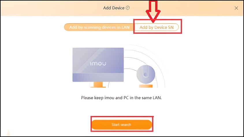 Chọn Add by Device SN để thêm thủ công Chọn Add by Device SN để thêm thủ công