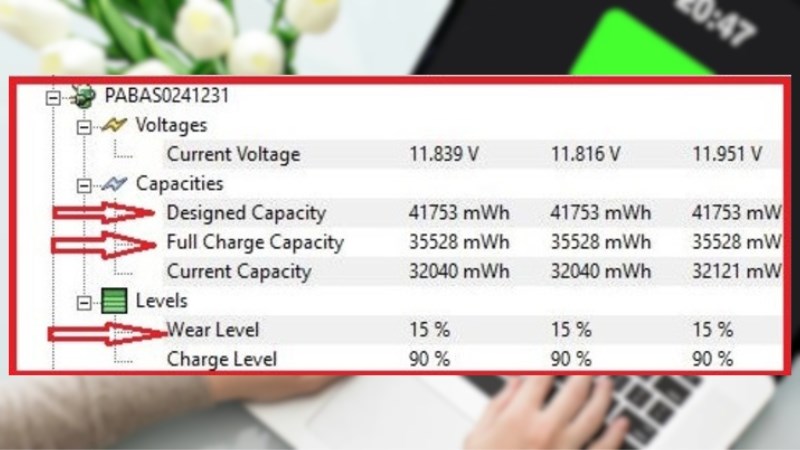 Designed Capacity (Dung lượng pin khi thiết kế)