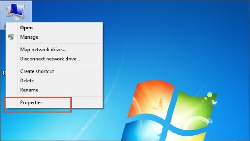 Nhấp chuột phải vào Computer rồi chọn Properties Nhấp chuột phải vào Computer rồi chọn Properties