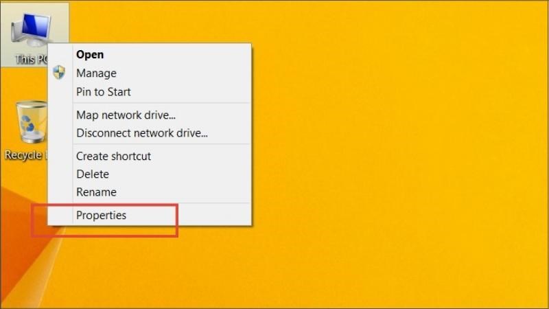 Nhấp chuột phải vào This PC > Chọn Properties Nhấp chuột phải vào This PC > Chọn Properties