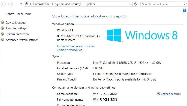 Kiểm tra các thông tin Kiểm tra các thông tin như phiên bản Windows, chip, RAM,...