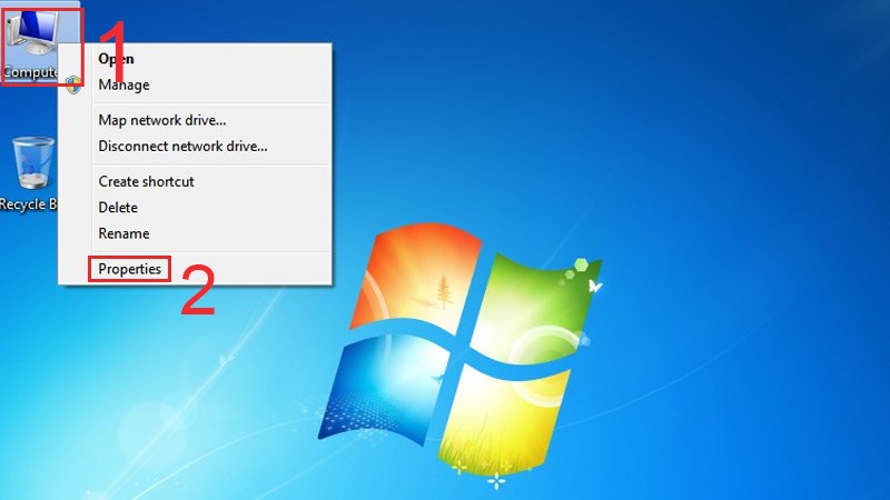 Bạn nhấn chuột phải vào biểu tượng My Computer