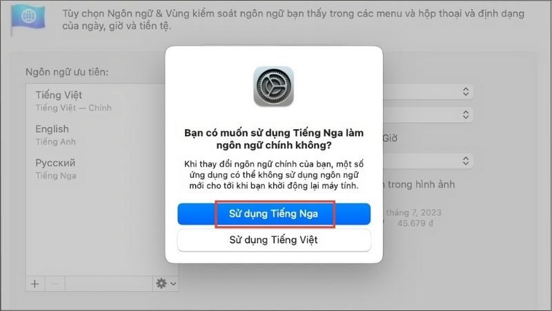 Chọn Sử dụng ngôn ngữ tiếng Nga Chọn Sử dụng ngôn ngữ tiếng Nga
