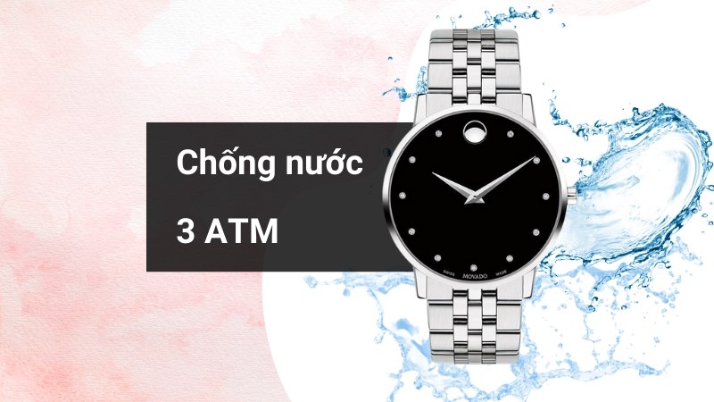 Movado 40 mm Nam 0607201 nổi bật với 12 viên kim cương đại diện cho 12 giờ trong ngày